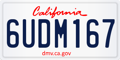 CA license plate 6UDM167