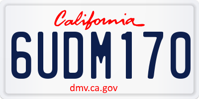 CA license plate 6UDM170