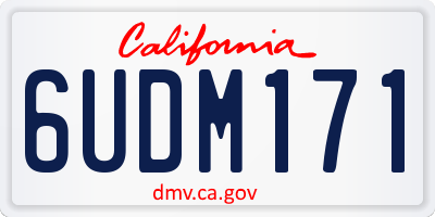 CA license plate 6UDM171