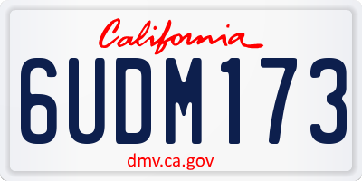CA license plate 6UDM173