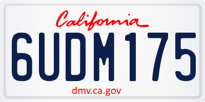 CA license plate 6UDM175