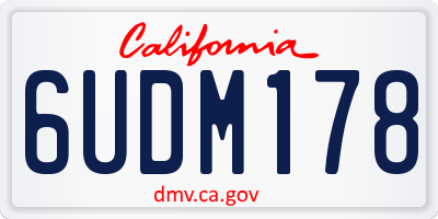 CA license plate 6UDM178