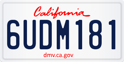 CA license plate 6UDM181