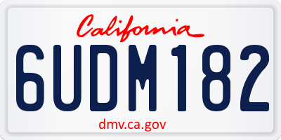 CA license plate 6UDM182
