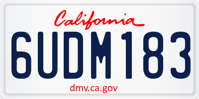 CA license plate 6UDM183
