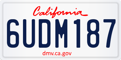 CA license plate 6UDM187