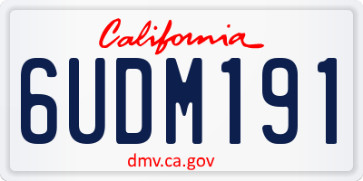 CA license plate 6UDM191