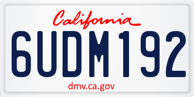 CA license plate 6UDM192