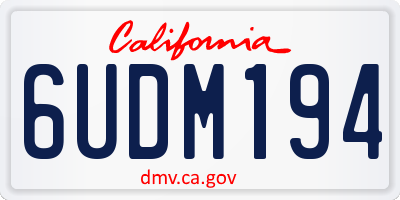 CA license plate 6UDM194