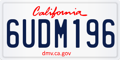 CA license plate 6UDM196