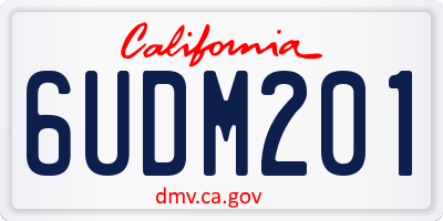 CA license plate 6UDM201