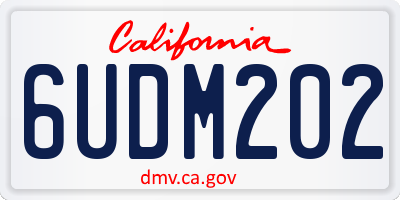 CA license plate 6UDM202