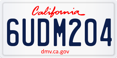 CA license plate 6UDM204
