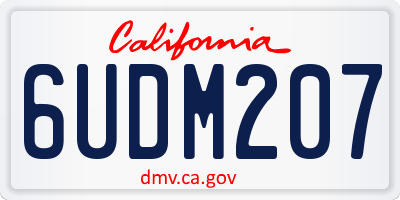 CA license plate 6UDM207