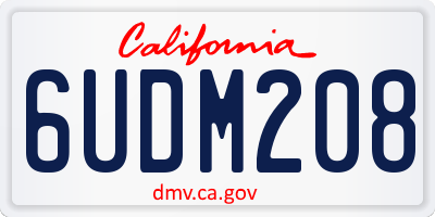 CA license plate 6UDM208