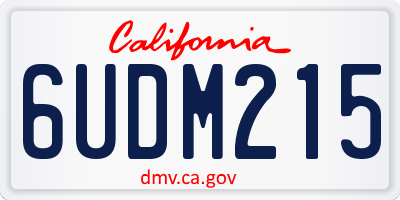 CA license plate 6UDM215