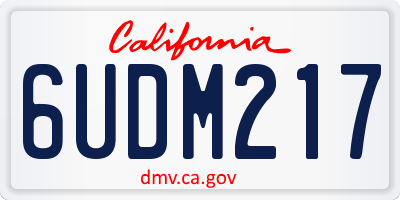 CA license plate 6UDM217