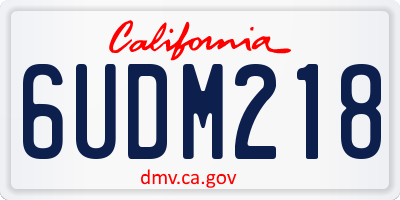 CA license plate 6UDM218