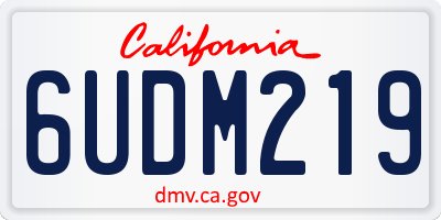 CA license plate 6UDM219