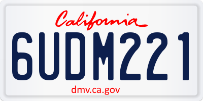 CA license plate 6UDM221