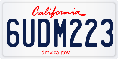 CA license plate 6UDM223