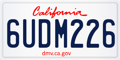 CA license plate 6UDM226