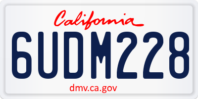 CA license plate 6UDM228