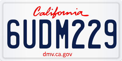 CA license plate 6UDM229