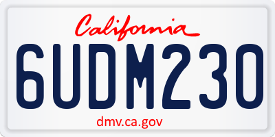 CA license plate 6UDM230