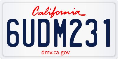 CA license plate 6UDM231