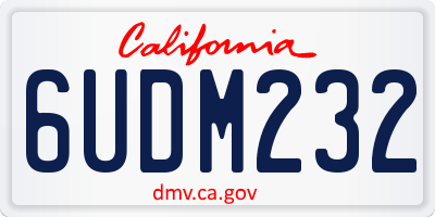 CA license plate 6UDM232