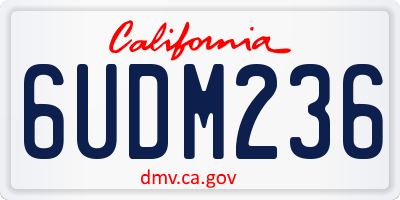 CA license plate 6UDM236