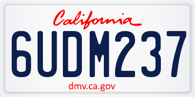 CA license plate 6UDM237