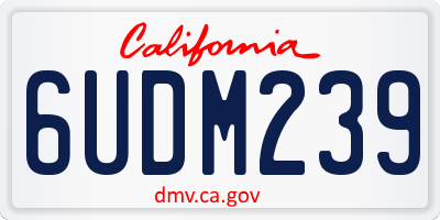 CA license plate 6UDM239