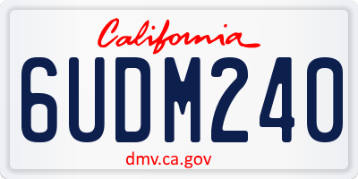 CA license plate 6UDM240