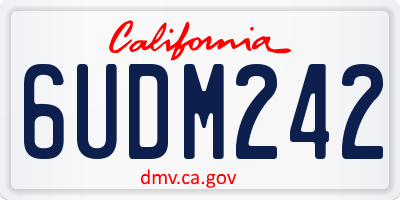 CA license plate 6UDM242