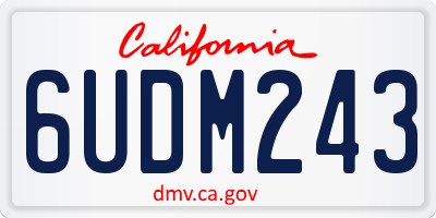 CA license plate 6UDM243