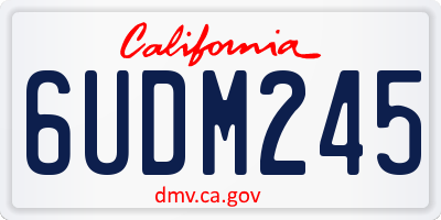 CA license plate 6UDM245