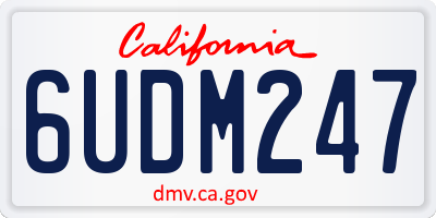 CA license plate 6UDM247