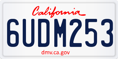 CA license plate 6UDM253