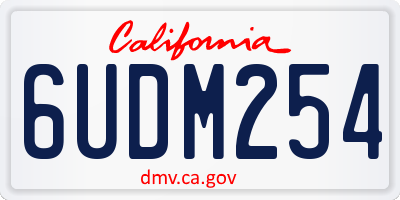 CA license plate 6UDM254