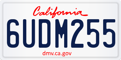 CA license plate 6UDM255
