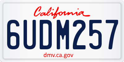 CA license plate 6UDM257
