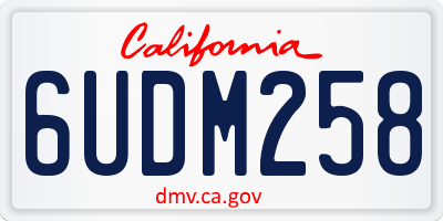 CA license plate 6UDM258