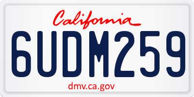 CA license plate 6UDM259