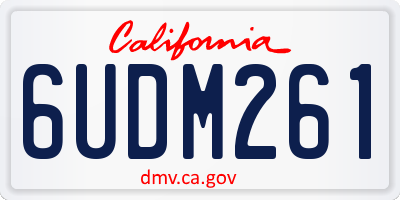 CA license plate 6UDM261