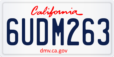 CA license plate 6UDM263