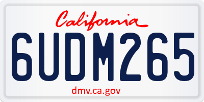 CA license plate 6UDM265
