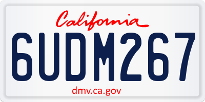 CA license plate 6UDM267
