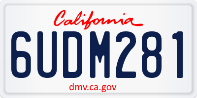 CA license plate 6UDM281